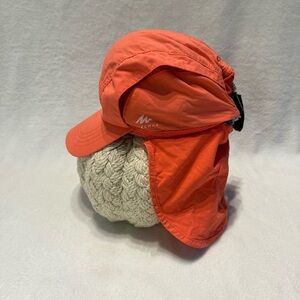 Quechua Kids Convertible sun hat with neck protector Pink/Orange Youth OS 54cm